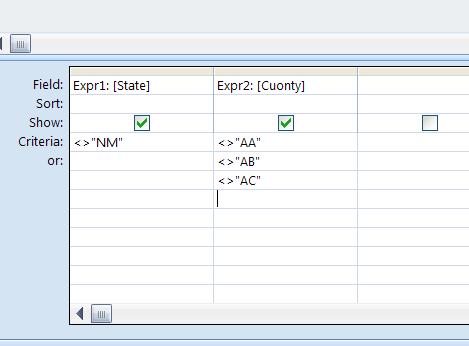 Solved: How to set up criteria in a query | Experts Exchange