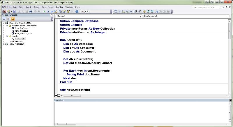 Figure 1: The Immediate Window
