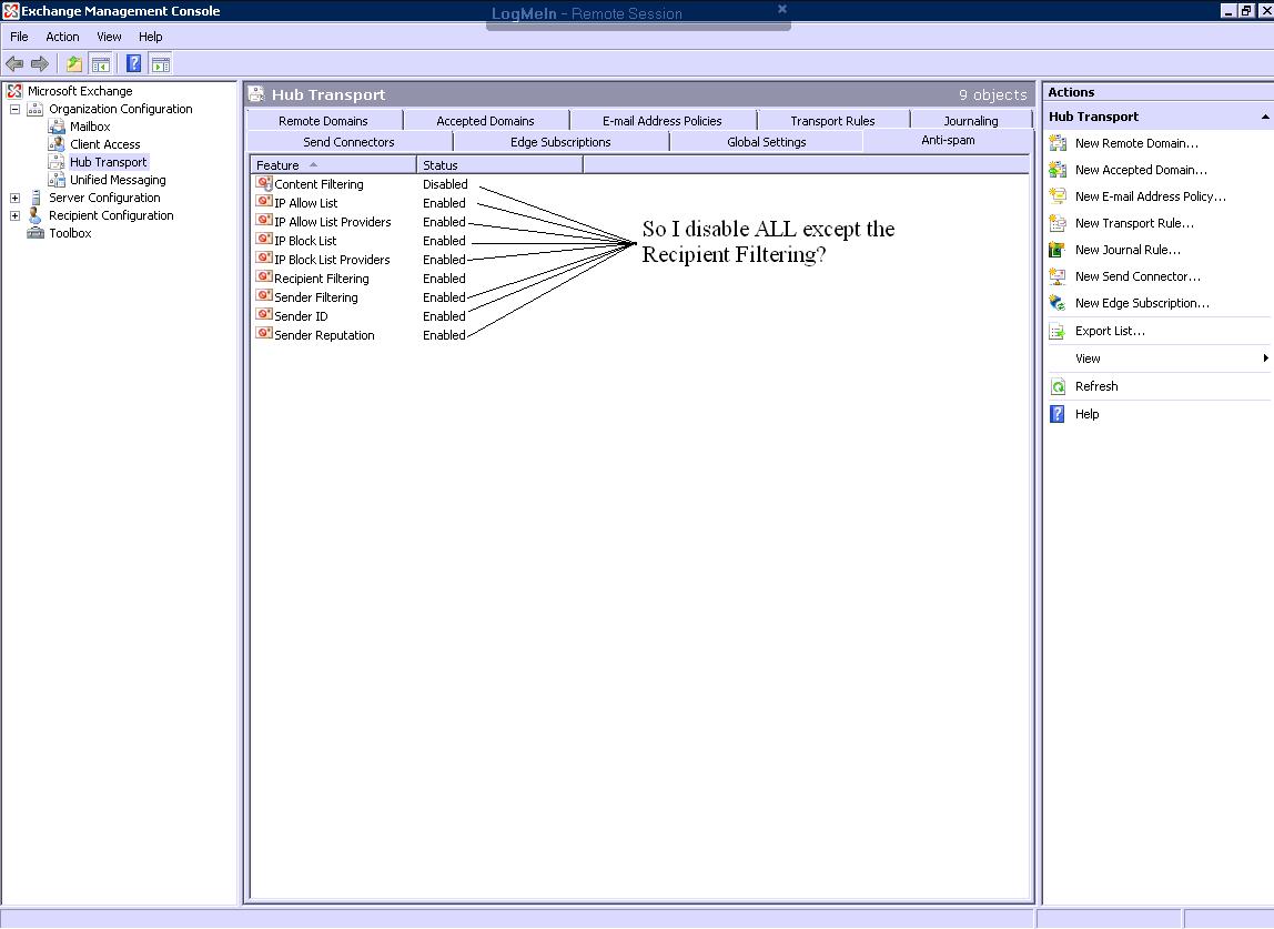 exchange online disable junk mail filter