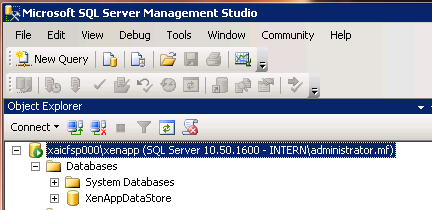 Solved: Citric XenApp 6 DataStore Initialization Failed | Experts Exchange