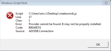 Solved: How to connect to an Access database with jscript | Experts ...
