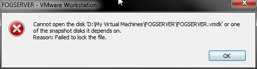 Failed to lock the file vmware что делать