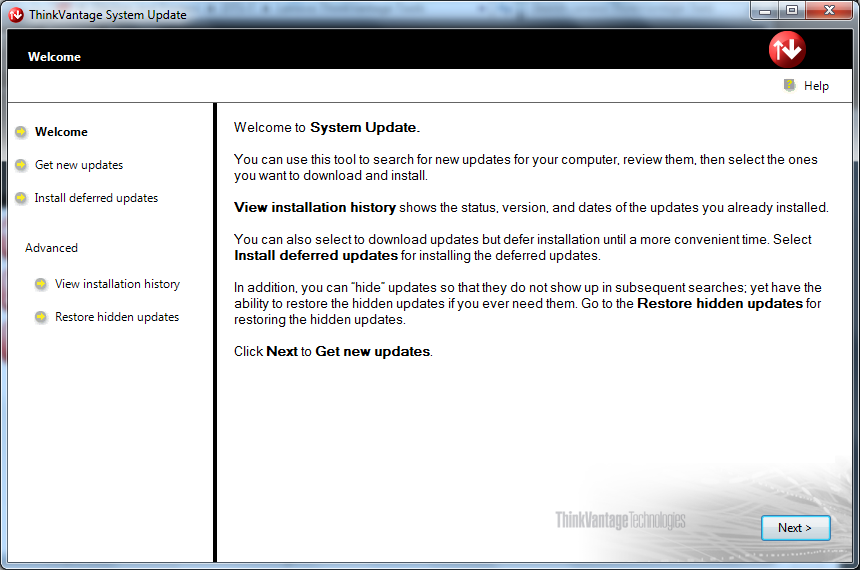 Installing system update