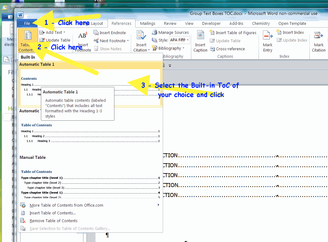 Toc Word Tutorial Solved: Word 2007 - How to include textbox text in table of contents ...