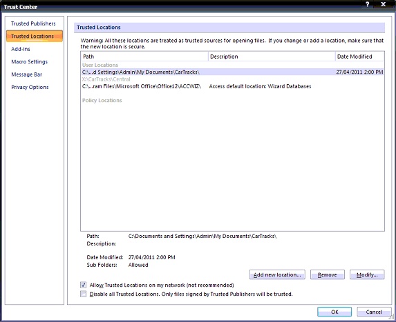 Solved: Access 2007 won't allow me to add a Trusted location on a ...