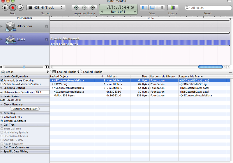 Solved: Objective C test for memory leak with Instruments tool ...