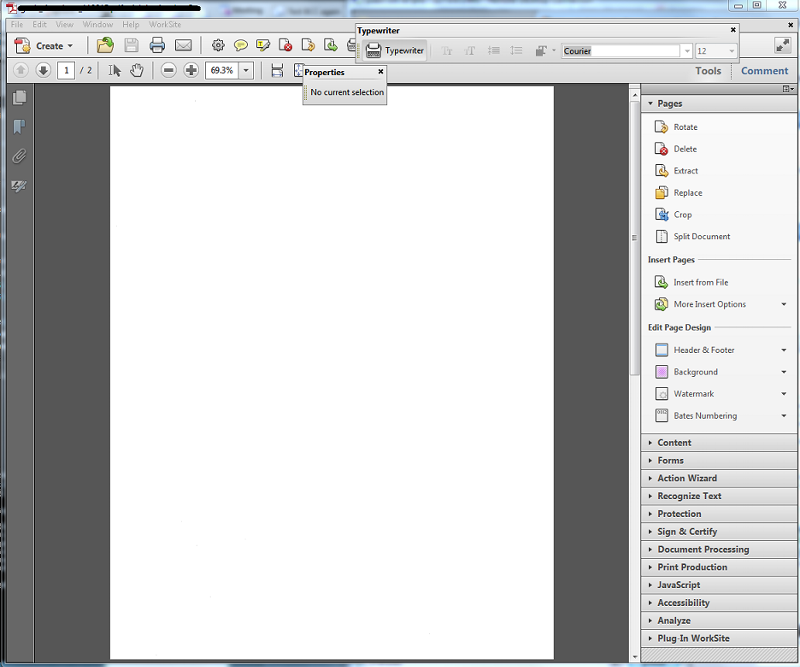 How do I dock the Properties toolbar or the Typewriter toolbar in Adobe
