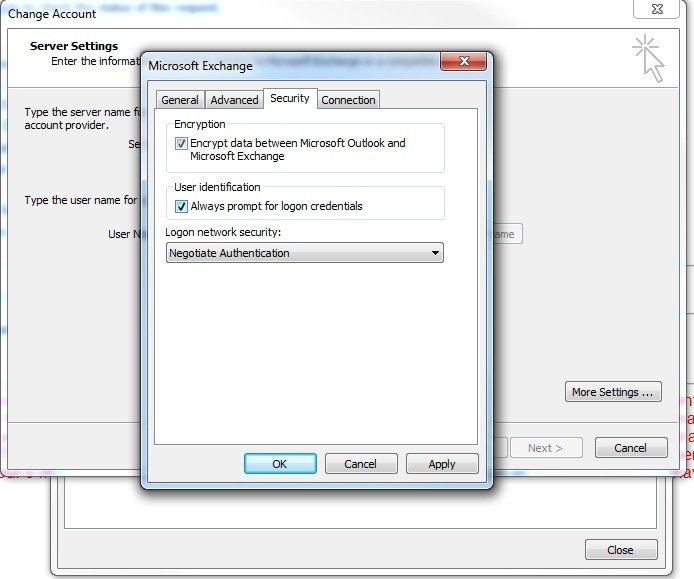 outlook continually prompts for password