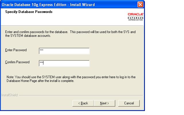 how to install oracle 10g express edition on windows xp