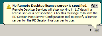 no remote desktop license server is available windows 2008