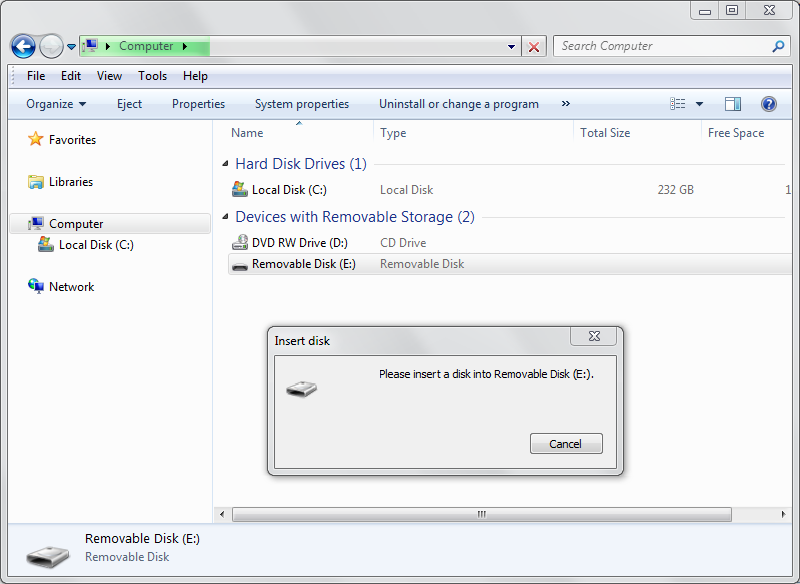 Solved: Can't remove Removable Disk | Experts Exchange