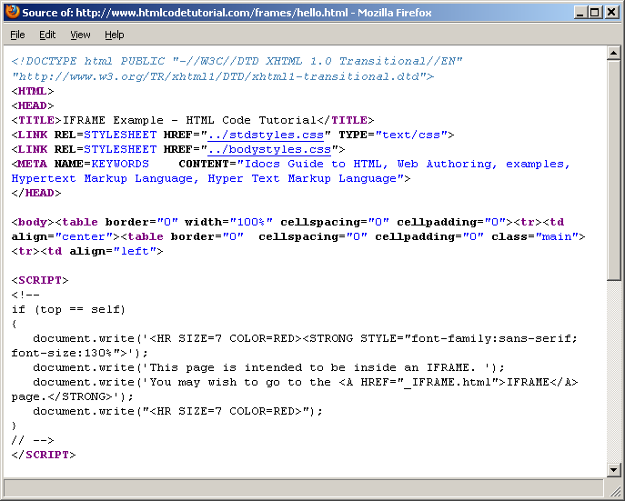 Solved: get html code out of iframe tag | Experts Exchange