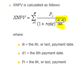 XNPV Leap year and 365