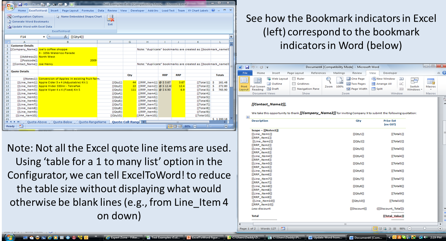 How to quickly and accurately populate Word documents with Excel data