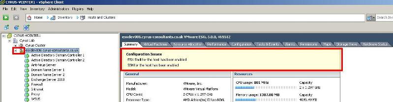 vCenter Configuration Issue