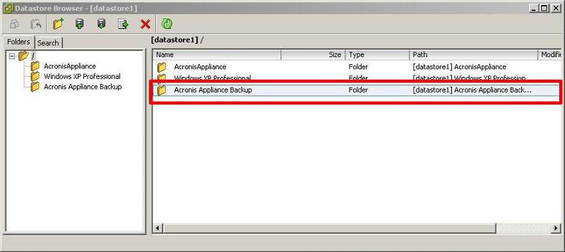 Folder Created in root of the datastore