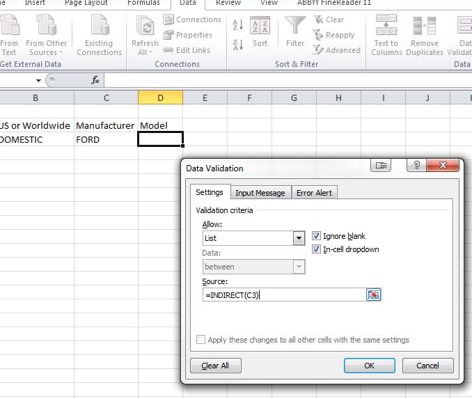 Microsoft Excel - Creating Drop-Down lists that depend on the value of ...
