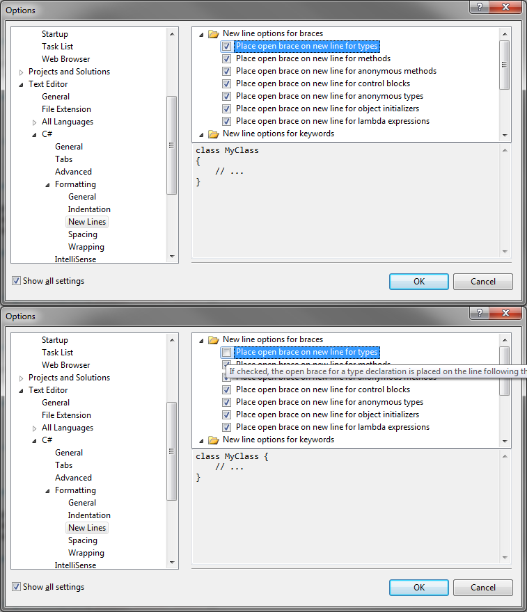 is-there-a-way-to-change-the-bracket-setting-in-ms-visual-studio