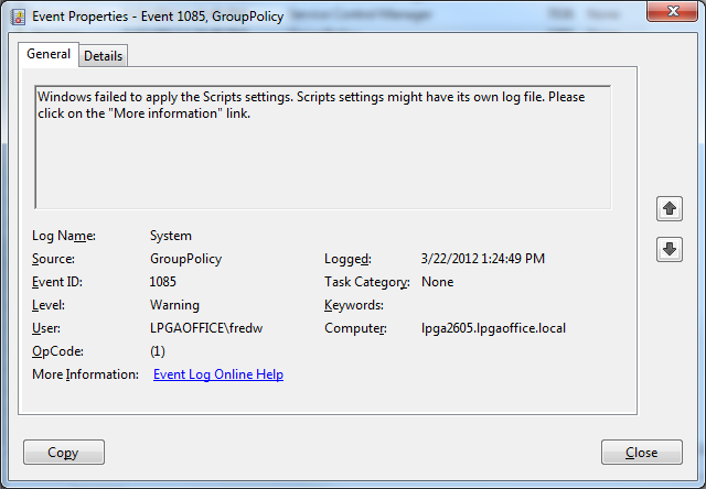 group policy error