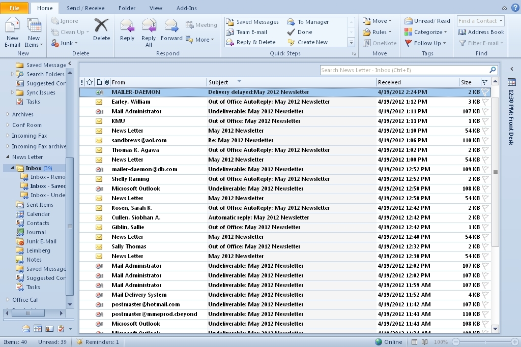 Solved How can I get Outlook to "really" sort messages in my Inbox by