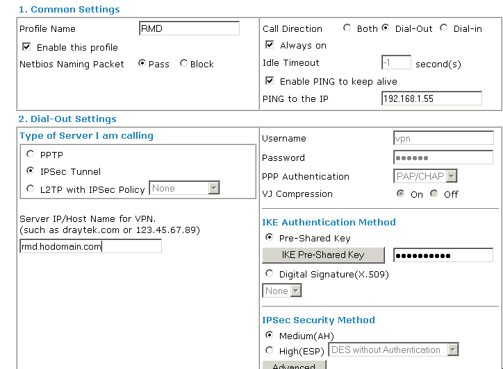Solved Draytek LAN to LAN VPN setup Experts Exchange