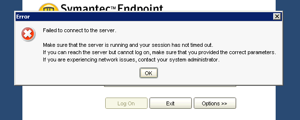 Solved: Cannot Connect to SEPM Manager | Experts Exchange