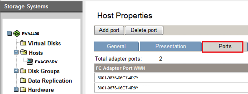 Host Properties with Ports