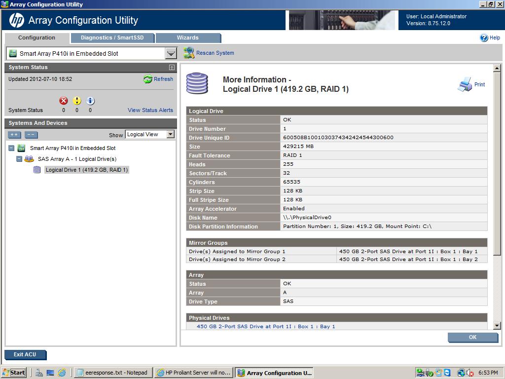 hp smart array b110i linux driver