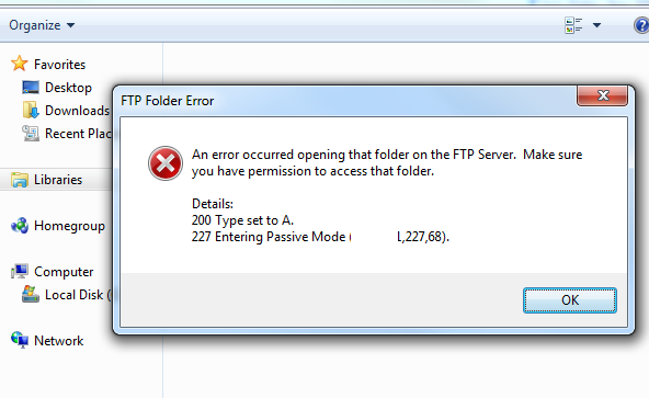 Ошибки ftp. Ошибка FTP. Ошибка 227. FTP ошибка 500. FTP Error проводник.