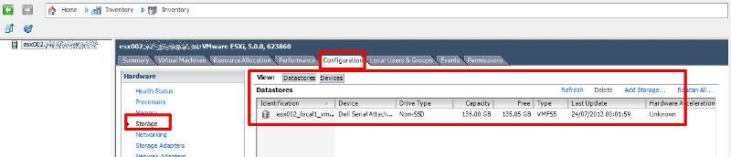 Storage View from the vSphere Client