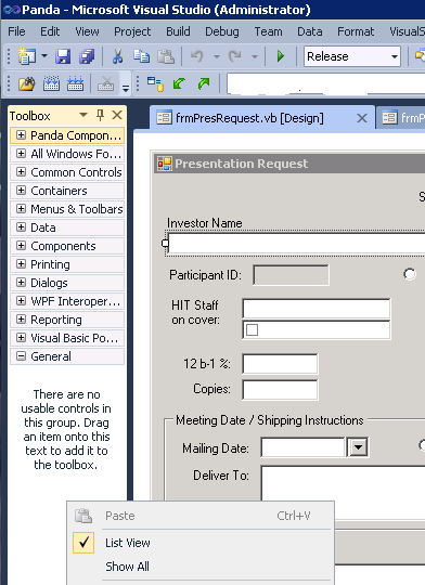 Solved: Visual Studio 2008 & 2010 Component dll toolbox items greyed  out | Experts Exchange