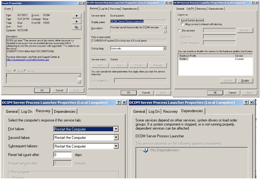 Dcom Server Restart Vista