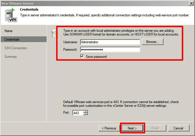 Enter Administrator username and password