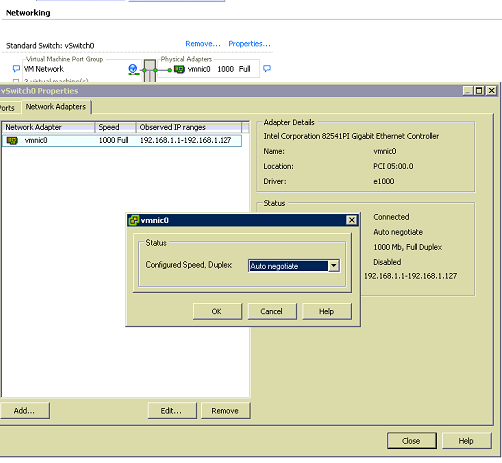 Solved: How to change the nic speed from 100 to 1000 on esx 4 | Experts ...