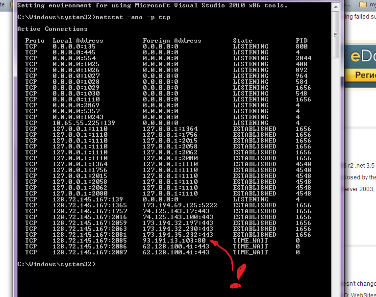 Kill Active Connection Netstat Windows 2012