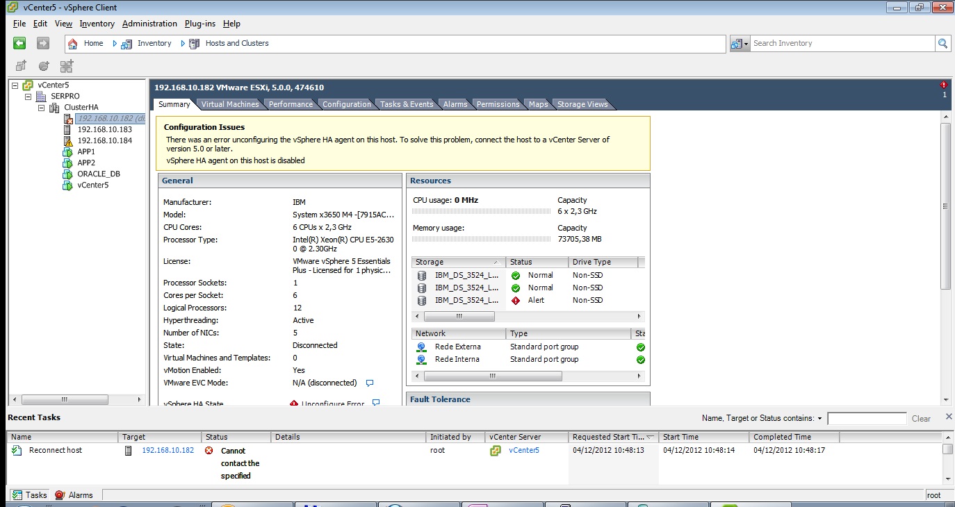 Exsi 5 0 Not Able To Connect A Host To The Ha Cluster Using