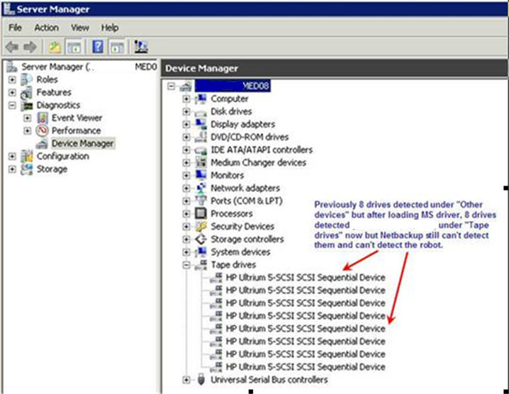 Solved Netbackup media servers could not detect Oracle SL500 FC tape