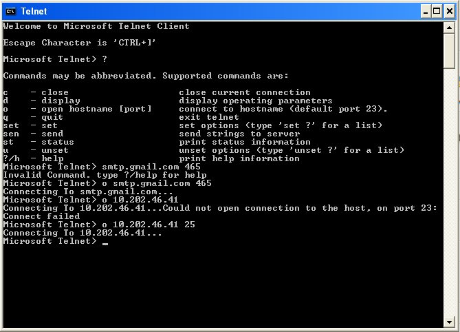 Telnet команды