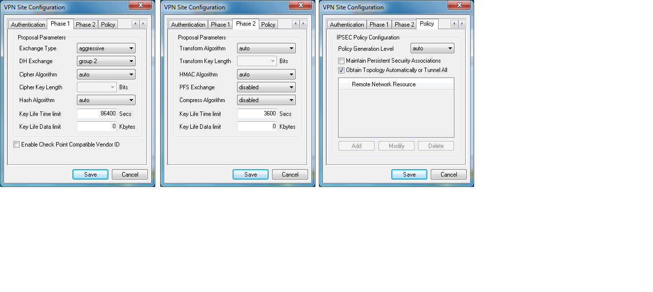 shrew soft vpn tunnel disabled