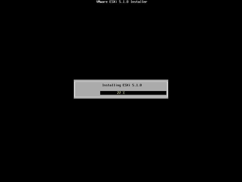 The Progress Bar will confirm installation progress.