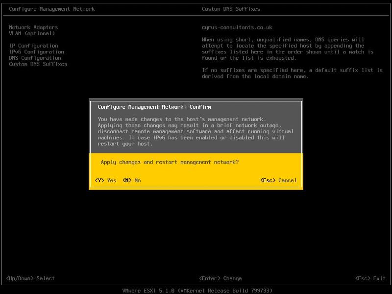 Apply Changes and Restart Network Management.