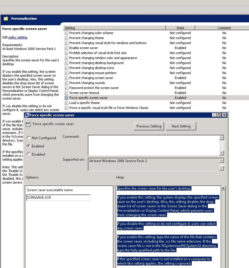 Solved Screensaver group policy not working on windows 7 Experts