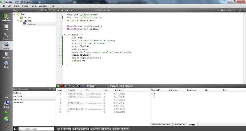 Solved: Running a C++ console in Qt | Experts Exchange