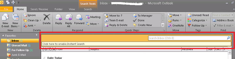 Outlook Search Prompt `