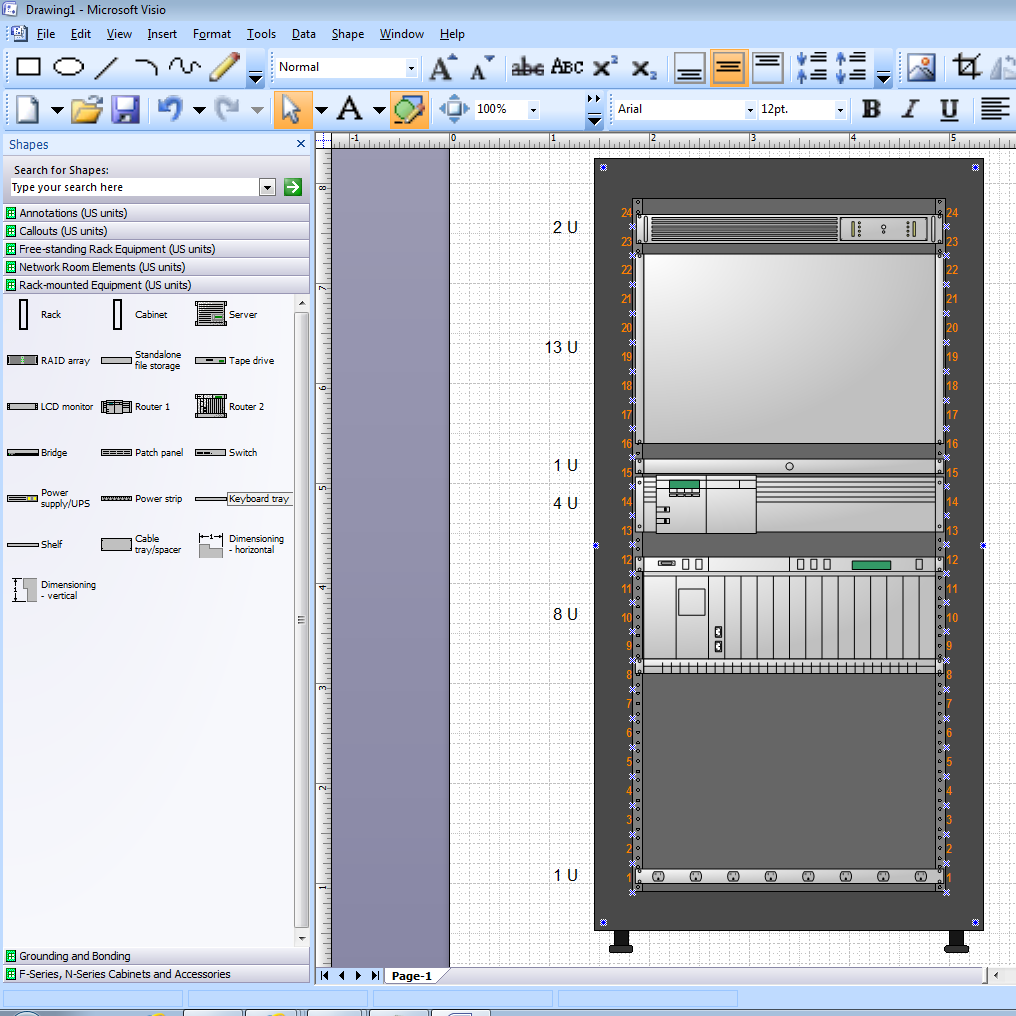 Visio Construction Stencils Free Download - Visio Rack Stencils with U numbers