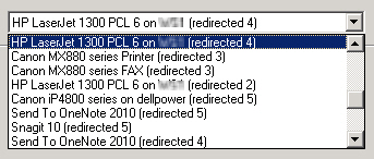 RDS Redirected Printers, should not be overlapping sessions...