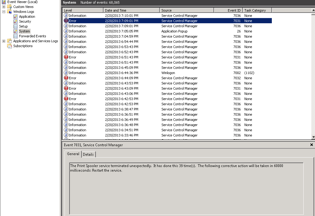 Диспетчер очереди печати не смог предоставить общий доступ к оборудованию Windows Server 2008