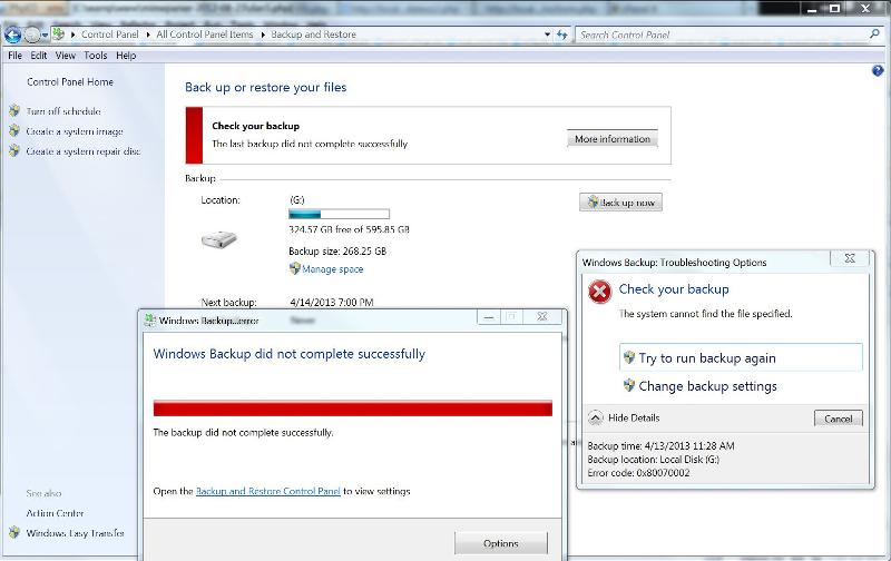 Solved: Control Panel\All Control Panel Items\Backup and Restore error ...