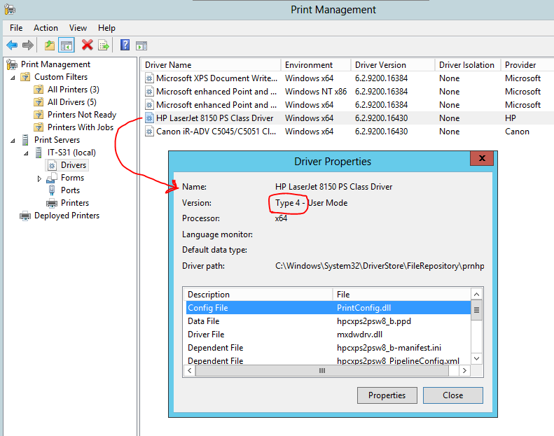 Windows 2012 server setup print server for both 32bit & 64bit OS