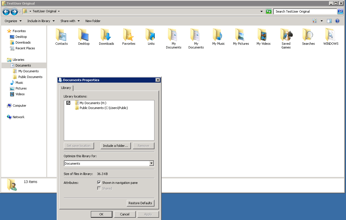 Solved: Documents Library and My Documents redirection problem ...